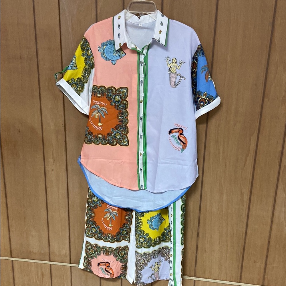 Colorful shirt and pant set